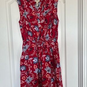St. John's Bay Red Floral Midi Dress
